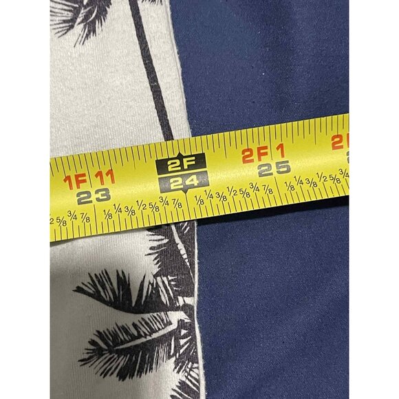 George Shirt Mens XL White Black Palm Tree Print Casual Summer Tee Short Sleeve - Picture 4 of 5